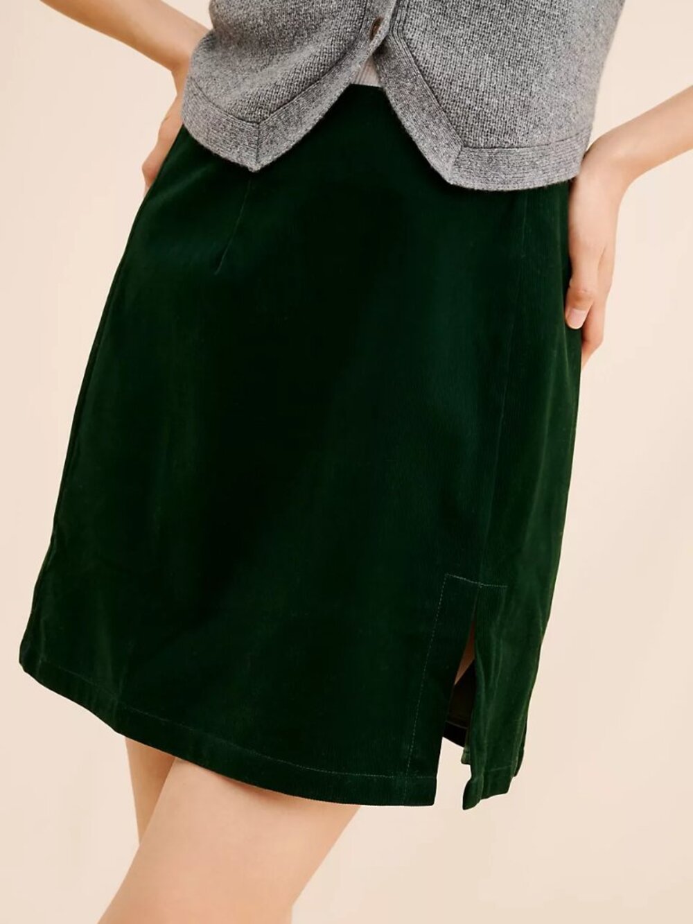 Anthropologie FRENCHMAUVE Emma Corduroy Mini Skirt